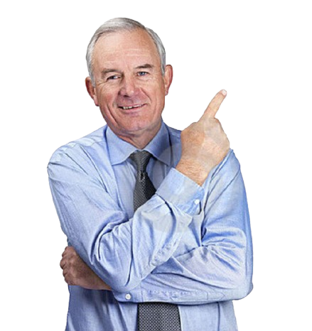 A man pointing towards his left for Digital Marketing